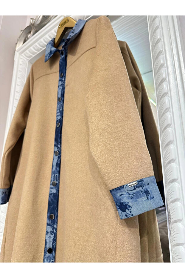 Kaşe Pardesü - Camel - 5