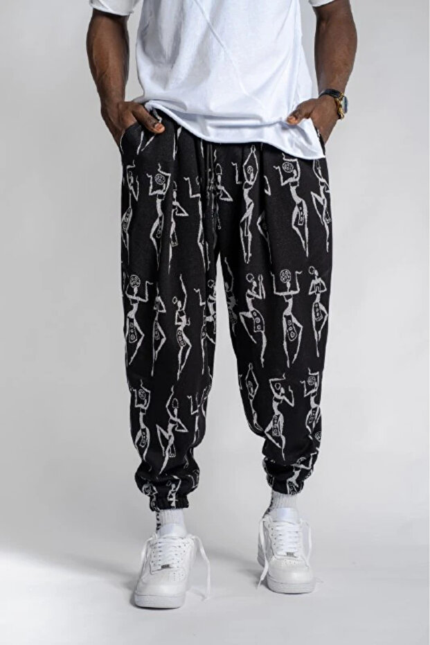 Patterned Shalwar with Elastic Waist - 1