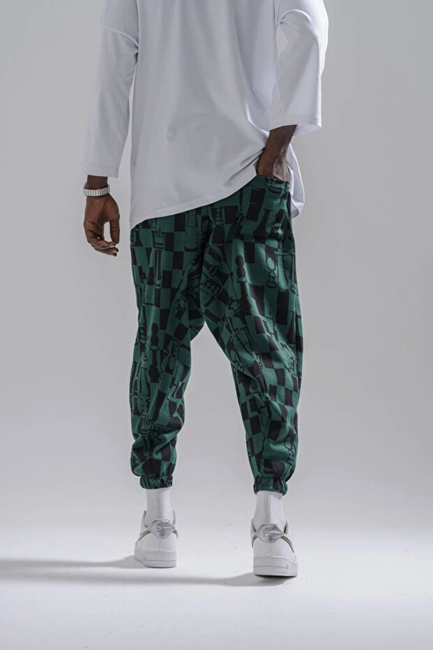 بنطلون شالوار منقوش بخصر مطاطي - 3