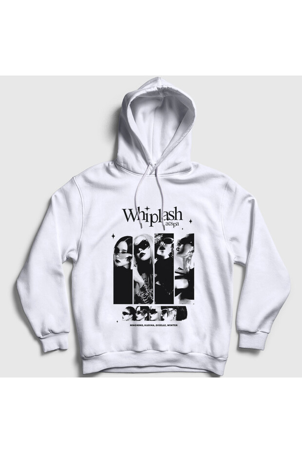 Unisex White Whiplash K Pop Aespa Hooded Sweatshirt 590117Tt