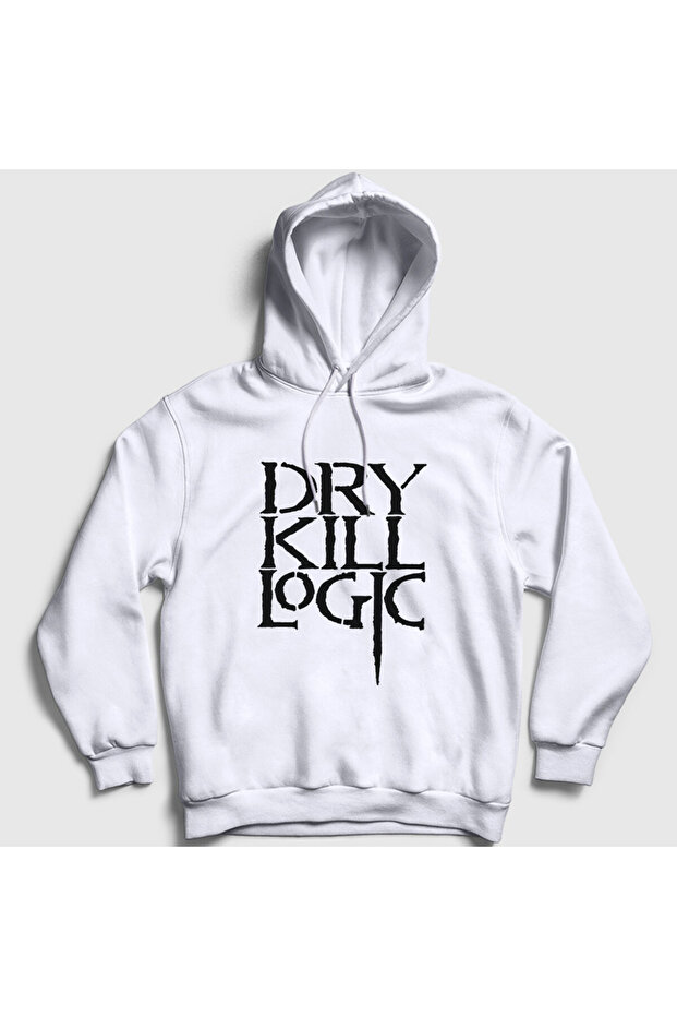 سويت شيرت للجنسين بشعار أبيض Dry Kill Logic بغطاء رأس 588340tt