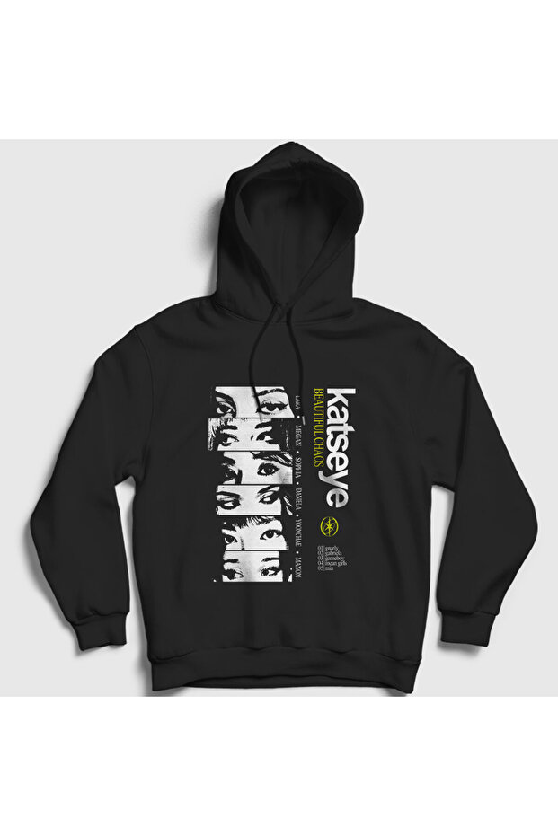 Unisex Black Beautiful Chaos K Pop Katseye Hooded Sweatshirt 586747Tt
