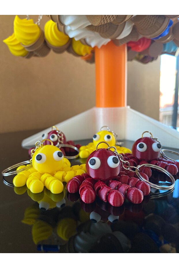 سلسلة مفاتيح على شكل أخطبوط متحرك ثلاثي الأبعاد - 2