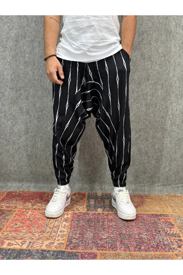 Patterned Shalwar with Elastic Waist - 1