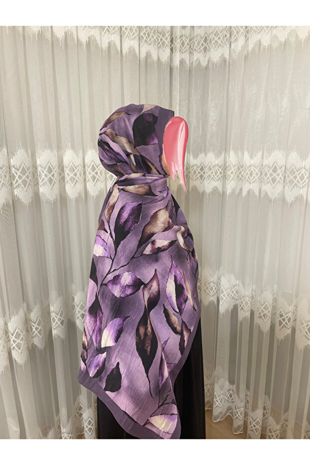 Desenli Bambu Kraş Şal-mor - 3