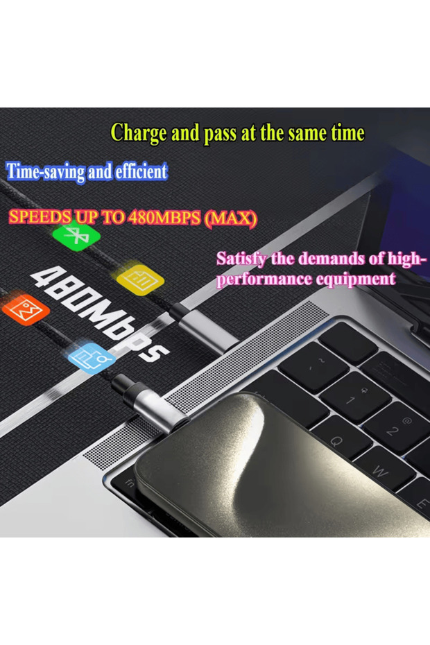 كابل شحن USB-C إلى USB-C الاحترافي - 240 واط (PD 3.1)