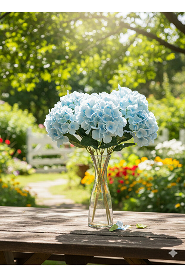 5 Dallı Açık Mavi Ortanca - 3