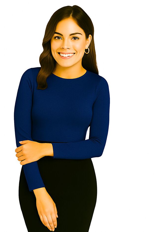 قميص بياقة دائرية وأكمام طويلة قماش قابل للتمدد للجسم الأساسي - 2