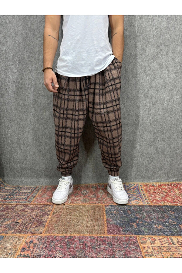 Elastic Waist Pleated Patterned Half-Shalwar