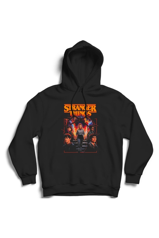 Stranger Things, Banner, Series Printed Unisex, Cotton Hooded Sweatshirt Hoodie