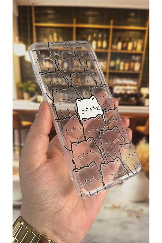 جراب شفاف ممتص للصدمات وواقي للكاميرا بنمط Manycat متوافق مع هاتف Samsung A04 - 3