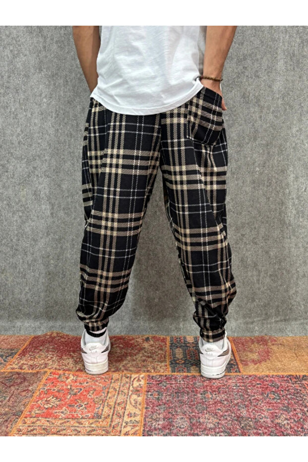 بنطلون شالوار مطوي ومزين بنمط مع خصر مطاطي - 2