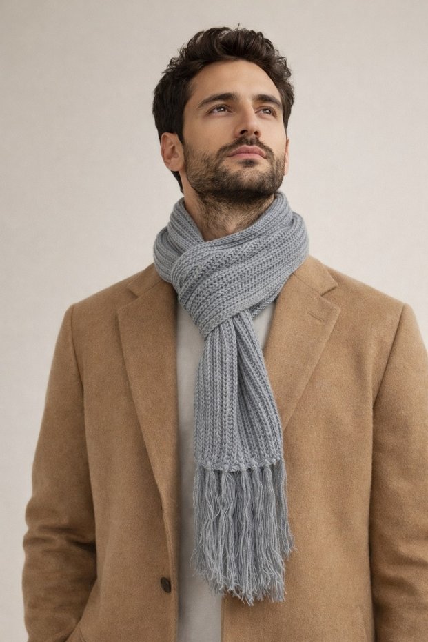 Men's Scarf Knitwear with Tassels - Winter Warm