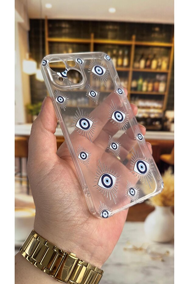 غطاء شفاف متوافق مع آيفون 13 مع نمط إيفيلي، يمتص الصدمات ويحمي الكاميرا - 3