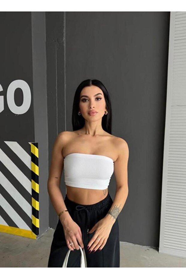 Straplez Fitilli Örme Büstiyer - 3