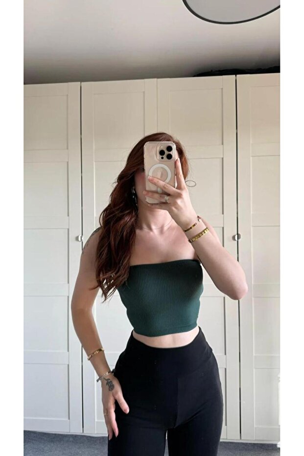 Straplez Fitilli Örme Büstiyer - 3