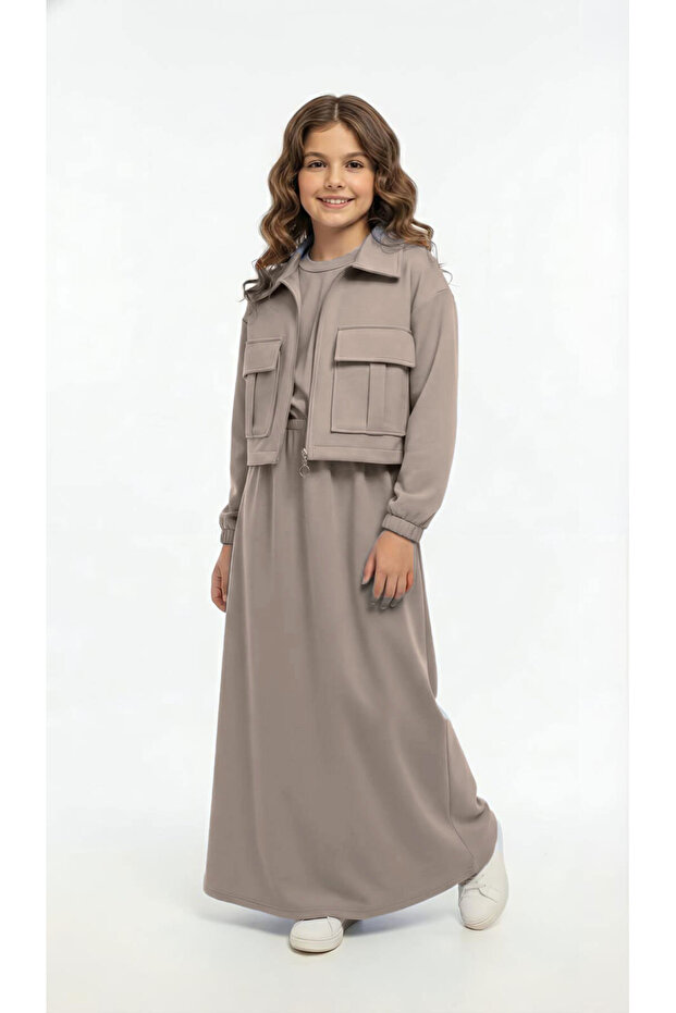 Girl's Hijab Dress with Jacket