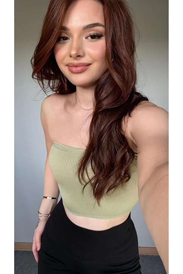 Straplez Fitilli Örme Büstiyer - 1