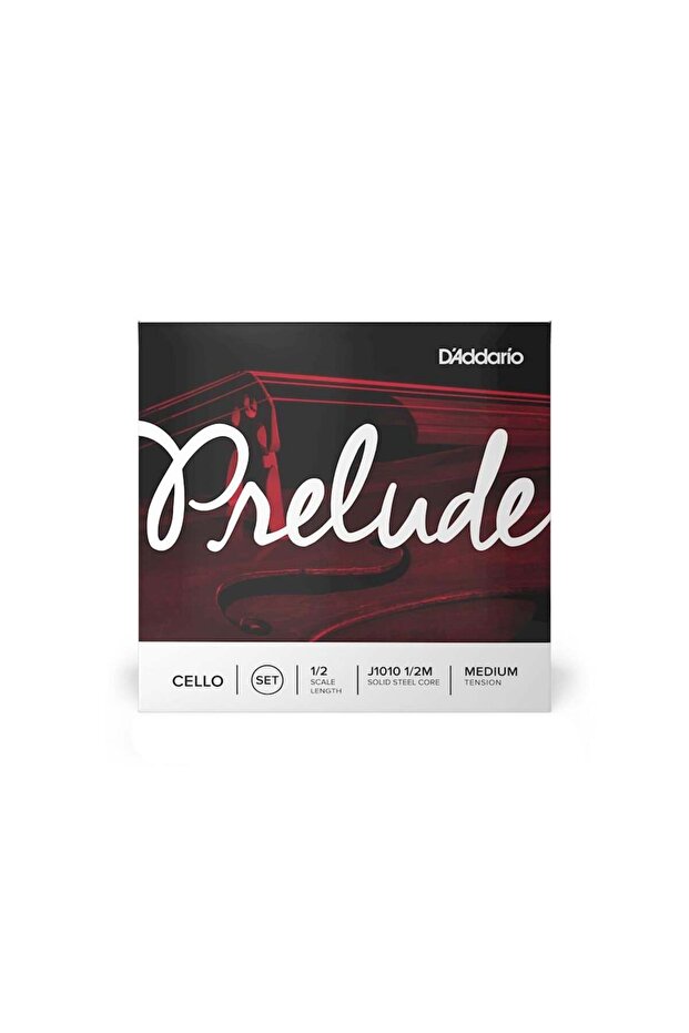مجموعة أوتار تشيلو D'Addario J1010 1/2M Prelude (1/2) | نواة فولاذية صلبة صديقة للطلاب وعالية التحمل