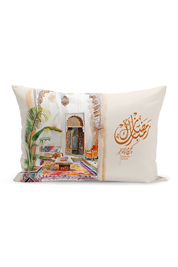 غطاء وسادة مطبوع رقميًا مزدوج الجوانب من سلسلة رمضان (غطاء سرير رمضان)