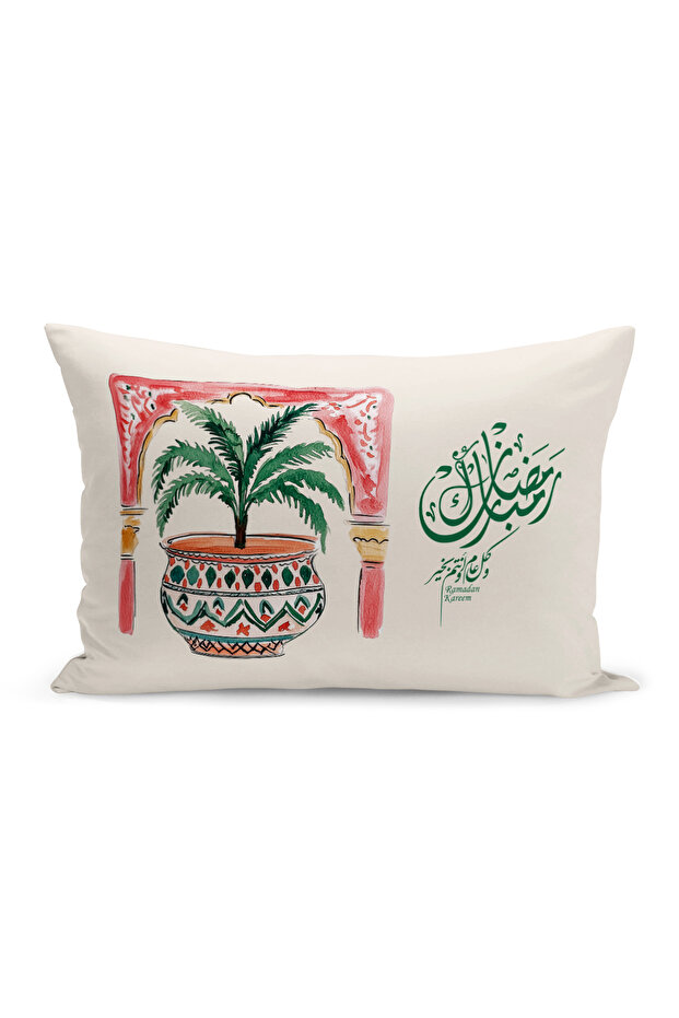 غطاء وسادة مطبوع رقميًا مزدوج الجوانب من سلسلة رمضان (غطاء سرير رمضان)