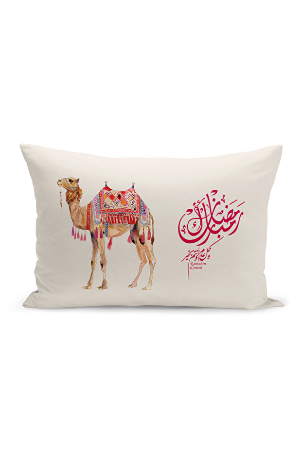 غطاء وسادة مطبوع رقميًا مزدوج الجوانب من سلسلة رمضان (غطاء سرير رمضان)