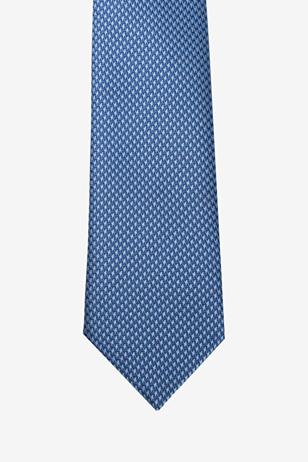 ربطة عنق بنمط أزرق داكن للرجال - 2