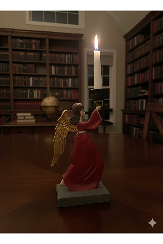 Kanatlı Melek Şamdan Polyester Obje - 5