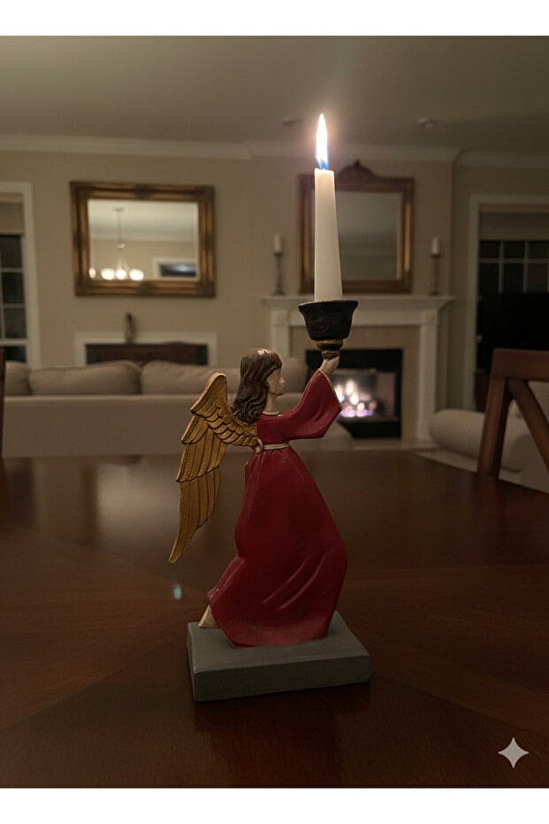 Kanatlı Melek Şamdan Polyester Obje - 3