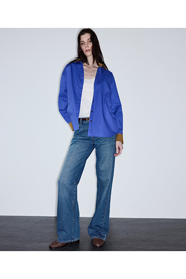 Colorblock poplin gömlek - 5