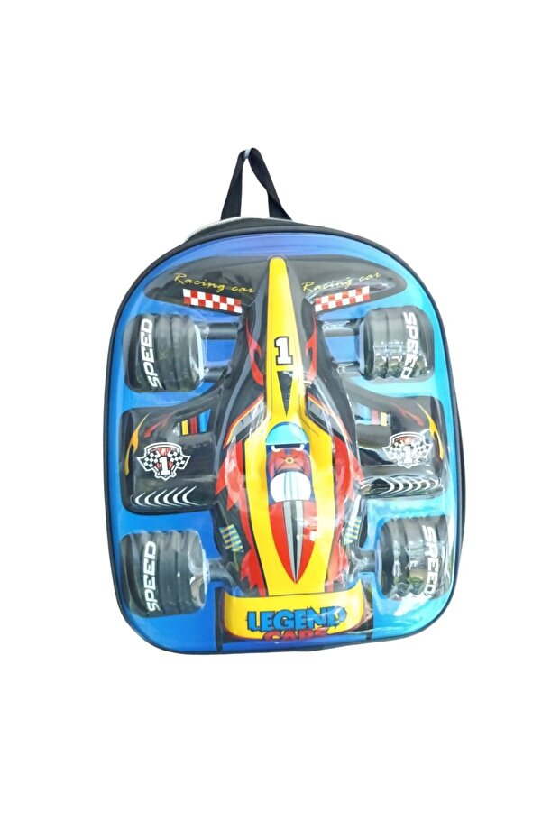 Relaxion 5D Embossed Primary School Kindergarten Bag Unisex 3399-Legend Cars