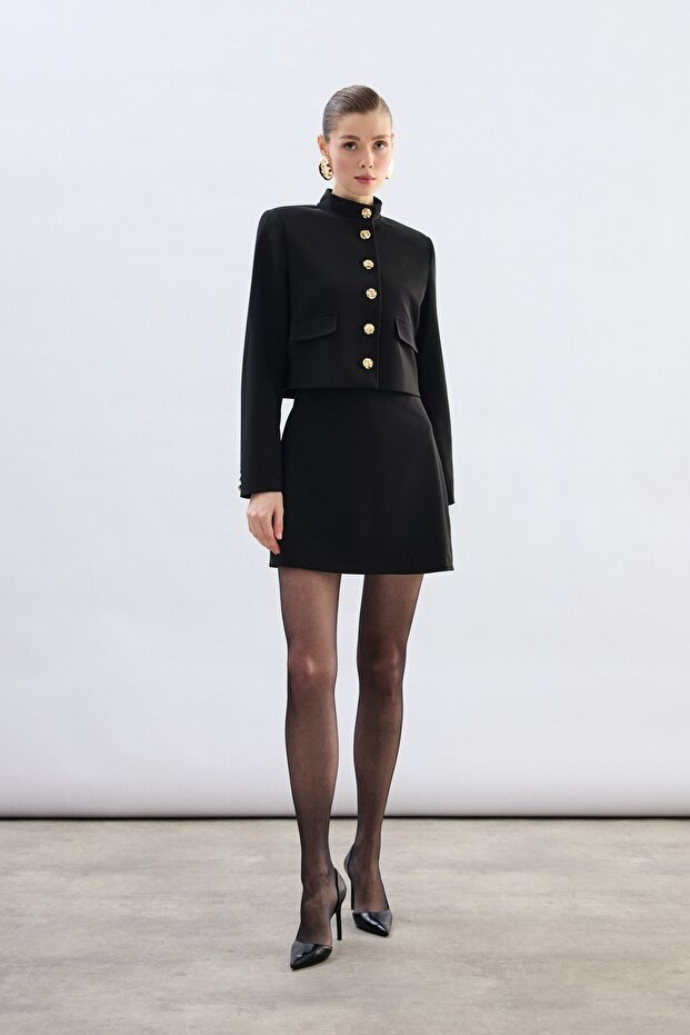 Kısa Şort Etek - Siyah - 1