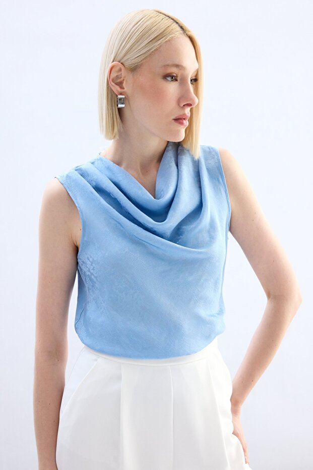 Degaje Yaka Bluz - Bebe Mavi - 1