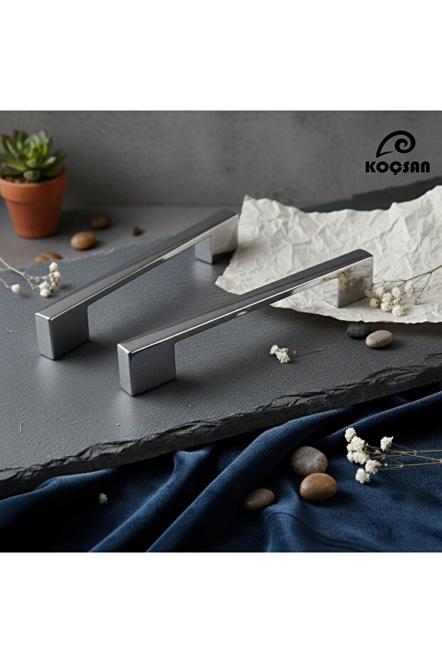 Double Hole Chrome 96-128 mm Metal Bridge Handle, Luxury Country Kitchen Furniture Cabinet Drawer Handle