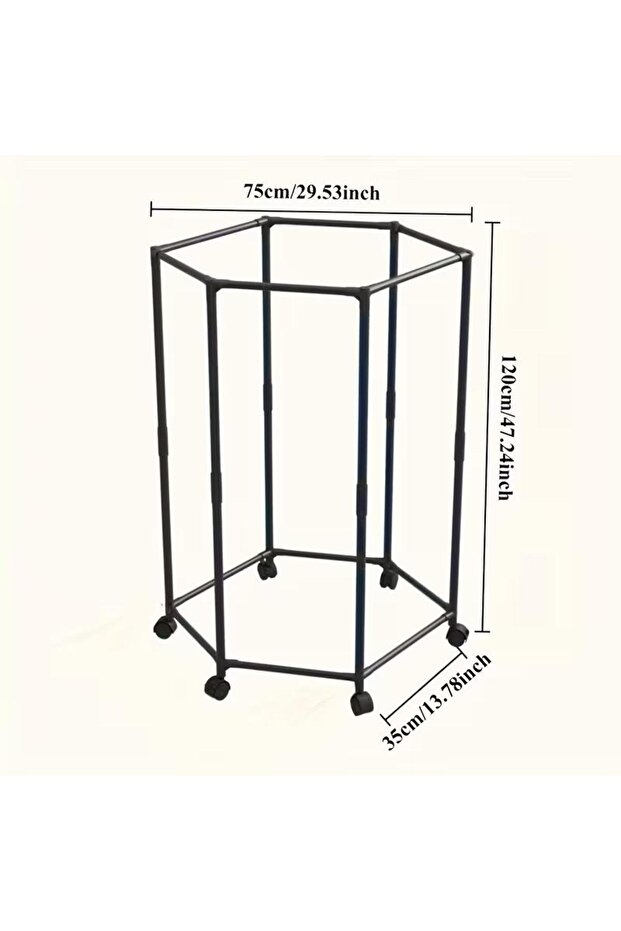 Hexagonal clothes drying stand and rack with wheels - 6
