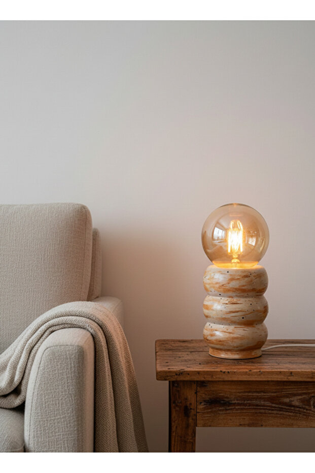 El Yapımı ‘Loop’ Seramik Masa Lambası - 3