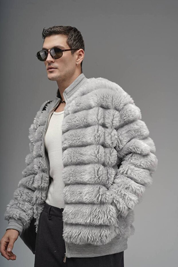 Oversize peluş mont - 5