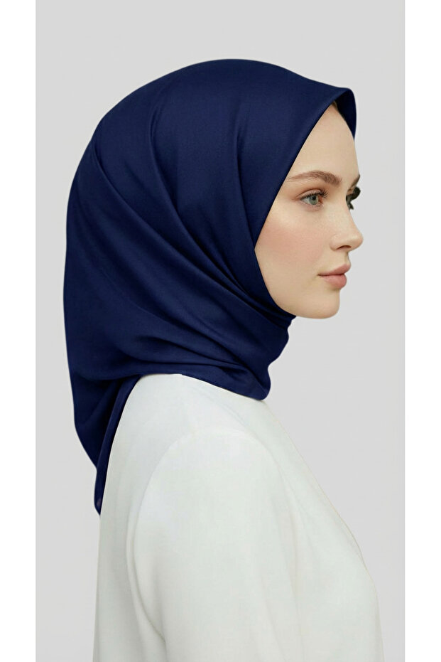 وشاح بوليستر سادة - أزرق داكن - 3