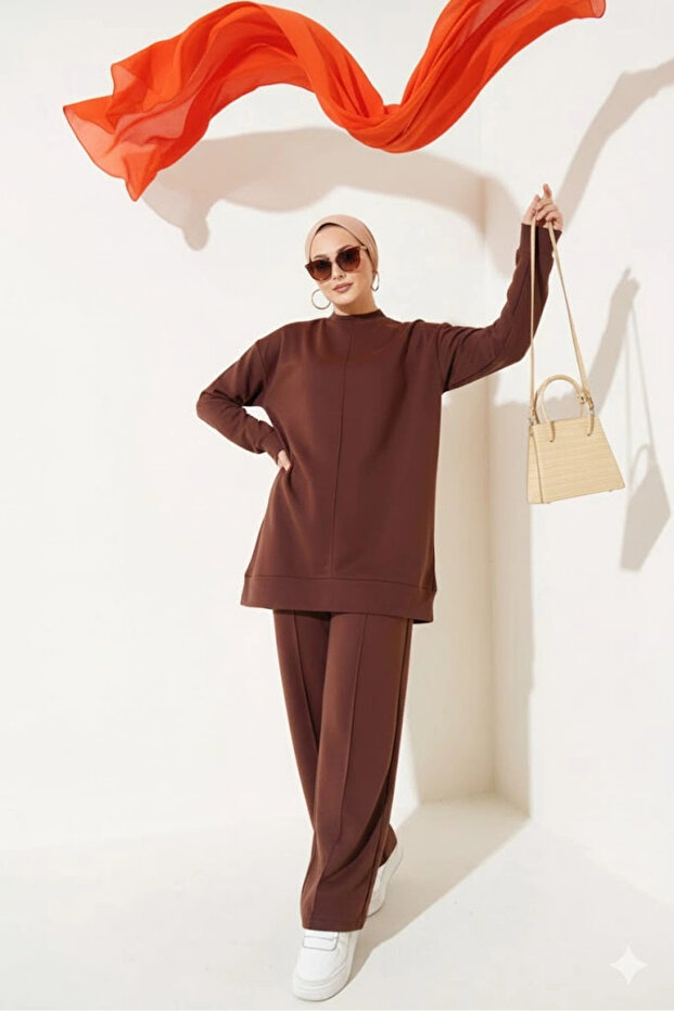 Kahve Çımalı Basic İkili Eşofman Takım