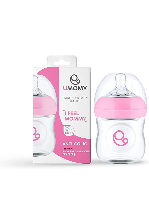 Newborn Baby Bottle | Wide Neck | Slow Flow Silicone Teat | BPA-Free PP | 125mL
