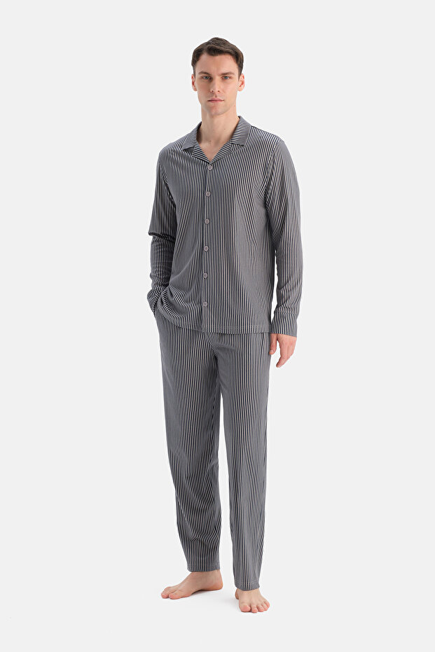Multicolor Striped Cotton Modal Shirt and Pants Set