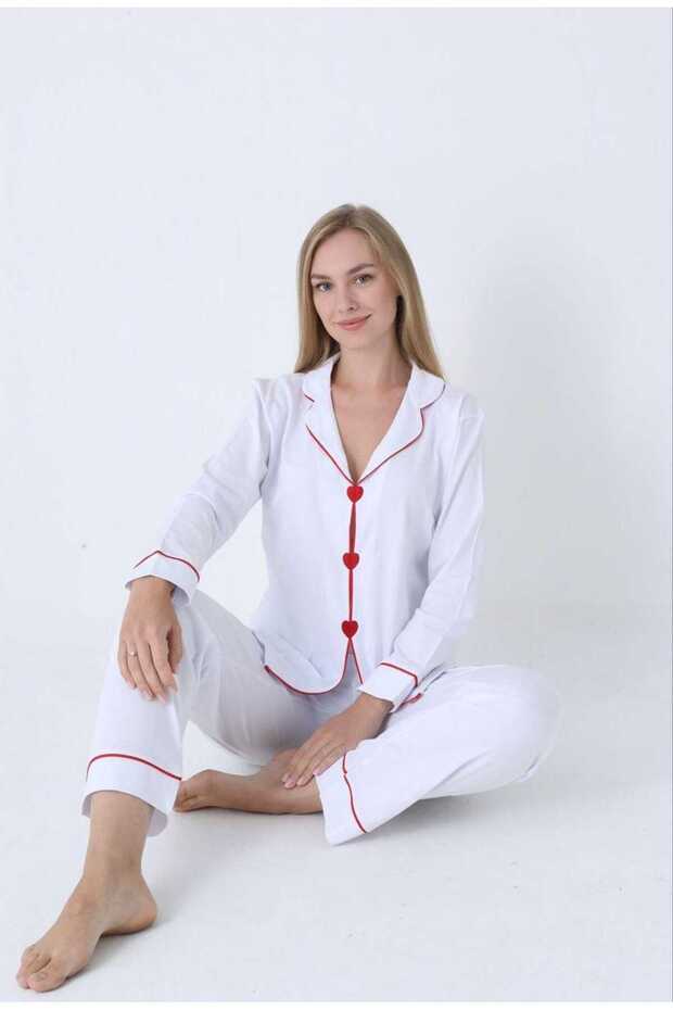 Heart Embroidered Women's Pajama Set
