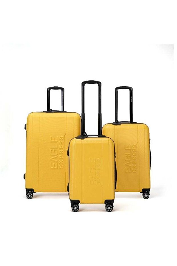 Patron 3-Piece ABS Hard Luggage Set - Dark Yellow + Free Cover & 1-Year
