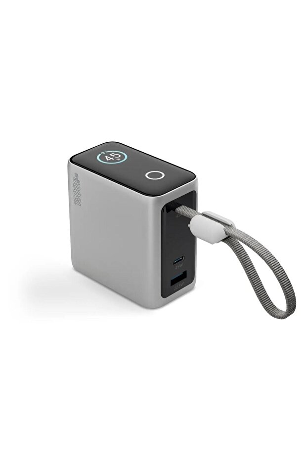 15000mAh Mini Power Bank 45W PD Fast Charging with USB-C Cable & Display