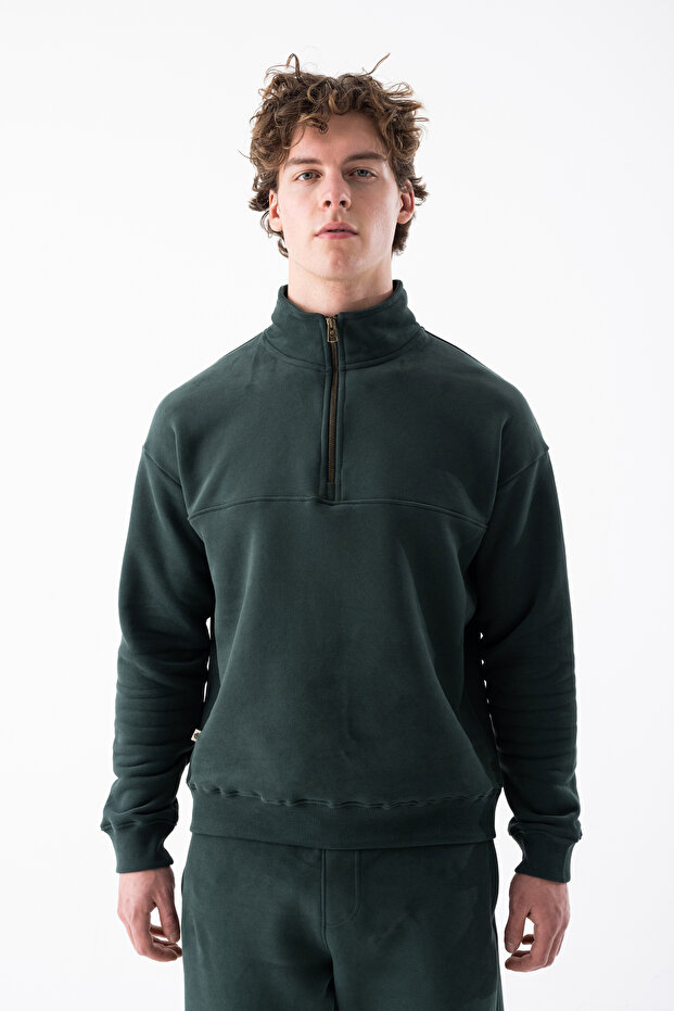 Men's Mock Neck Pack and Half-Zip Loose Fit Top