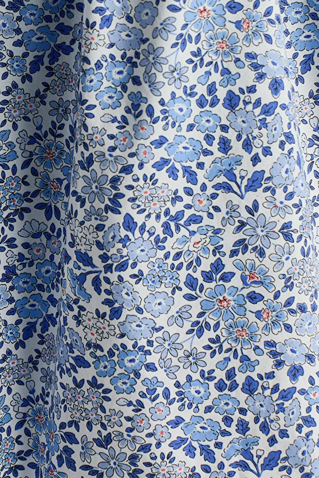 Pamuklu ve Baskılı Elbise - 5