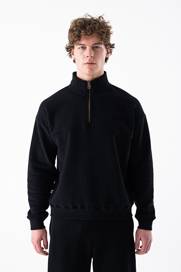 Men's Mock Neck Pack and Half-Zip Loose Fit Top