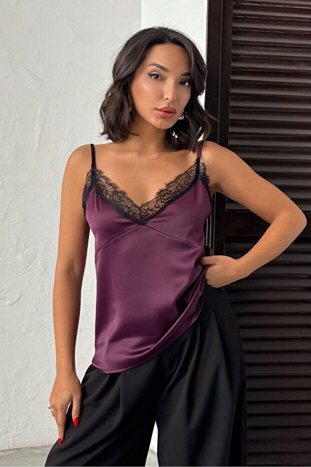 DANTEL DETAYLI SATEN ATLET - 1