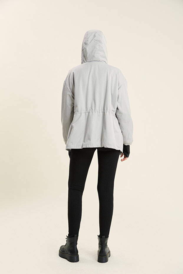 Kapüşonlu Kısa Mont - 2