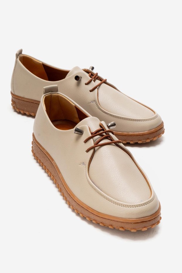 Women's Casual Shoes Beige Creepers